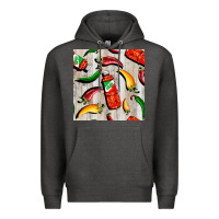 Charcoal Heather mexican chili and pepper seamless pattern Premium Hoodie - BundleAndBundleShop