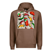 Chestnut mexican chili and pepper seamless pattern Premium Hoodie - BundleAndBundleShop