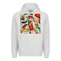 Dove Grey mexican chili and pepper seamless pattern Premium Hoodie - BundleAndBundleShop