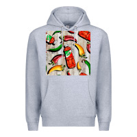 Heather Grey mexican chili and pepper seamless pattern Premium Hoodie - BundleAndBundleShop