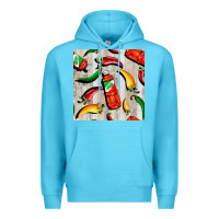 Ocean Blue mexican chili and pepper seamless pattern Premium Hoodie - BundleAndBundleShop