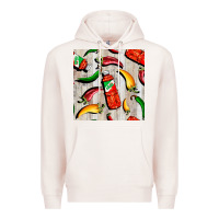 Pale Pink mexican chili and pepper seamless pattern Premium Hoodie - BundleAndBundleShop