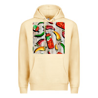 Pina Colada mexican chili and pepper seamless pattern Premium Hoodie - BundleAndBundleShop