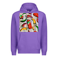 Purple mexican chili and pepper seamless pattern Premium Hoodie - BundleAndBundleShop