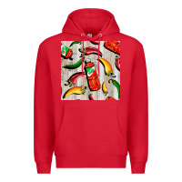 Red mexican chili and pepper seamless pattern Premium Hoodie - BundleAndBundleShop