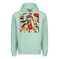 Seafoam mexican chili and pepper seamless pattern Premium Hoodie - BundleAndBundleShop