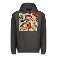 Smoke mexican chili and pepper seamless pattern Premium Hoodie - BundleAndBundleShop