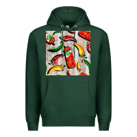 Sports Green mexican chili and pepper seamless pattern Premium Hoodie - BundleAndBundleShop