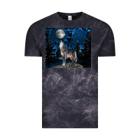 Cloud Black wolf howling at the moon Vintage Tee - TumblerDesignByShophia