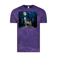 Cloud Purple wolf howling at the moon Vintage Tee - TumblerDesignByShophia