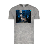 Cloud Rock wolf howling at the moon Vintage Tee - TumblerDesignByShophia