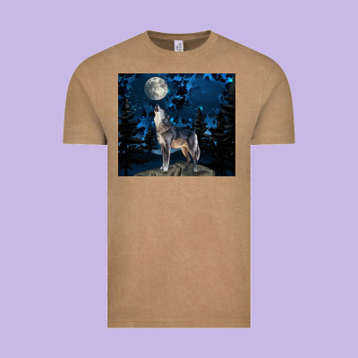 Wolf Howling At The Moon Vintage Tee Designed By Tumblerdesignbyshophia