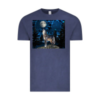 Vintage Denim wolf howling at the moon Vintage Tee - TumblerDesignByShophia
