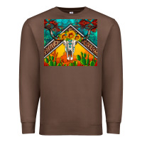 Chestnut western sunflowers longhorn bull skull Premium Sweatshirt - Artiststas