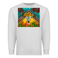 Dove Grey western sunflowers longhorn bull skull Premium Sweatshirt - Artiststas