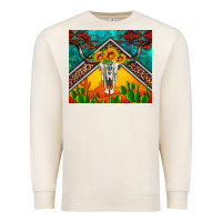 Sandshell western sunflowers longhorn bull skull Premium Sweatshirt - Artiststas