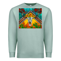 Seafoam western sunflowers longhorn bull skull Premium Sweatshirt - Artiststas