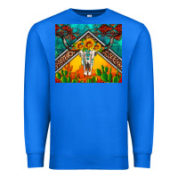 True Royal western sunflowers longhorn bull skull Premium Sweatshirt - Artiststas