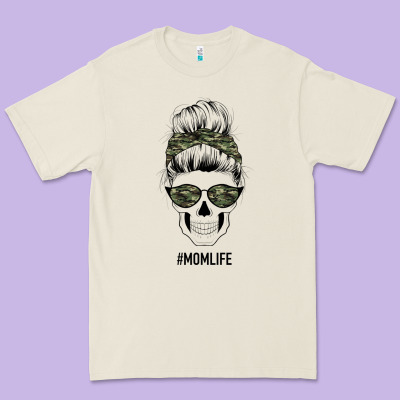 Camouflage Pattern Mom Skull Premium Tee Designed By Bettercallsaul