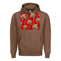 Chestnut Yorkshire Pig And Candy Cane Zipper Hoodie - LillyAllenDesigns