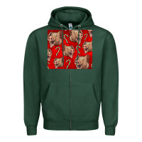 Sports Green Yorkshire Pig And Candy Cane Zipper Hoodie - LillyAllenDesigns