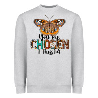 Heather Grey You Are Chosen Religious Heavyweight Sweatshirt - LillyAllenDesigns