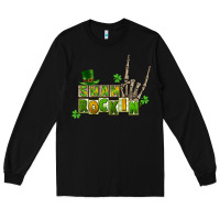 Black Sham rockin skeleton hand St. Patrick's Long Sleeve Tee - CowGirlArtShop