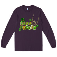 Plum Sham rockin skeleton hand St. Patrick's Long Sleeve Tee - CowGirlArtShop