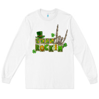 White Sham rockin skeleton hand St. Patrick's Long Sleeve Tee - CowGirlArtShop