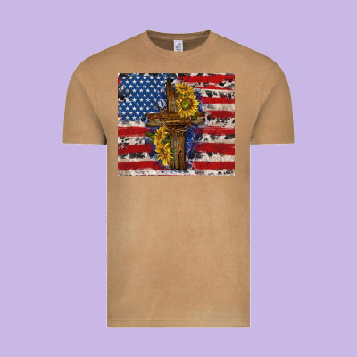 Jesus Christ With American Flag Vintage Tee Designed By Tumblerdesignbyshophia