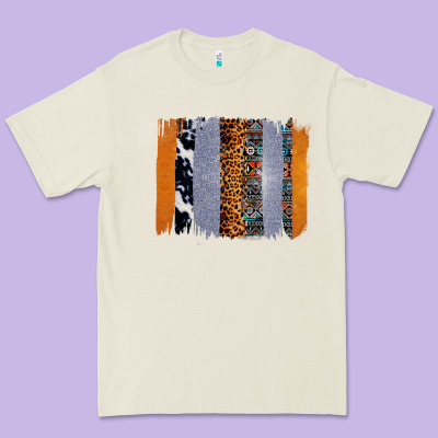 Western Cowhide Glitter Aztec Leopard Pattern Brushstroke Premium Tee Designed By Bettercallsaul