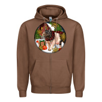 Chestnut hampshire sow pig christmas Zipper Hoodie - LillyAllenDesigns