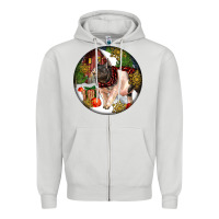 Dove Grey hampshire sow pig christmas Zipper Hoodie - LillyAllenDesigns