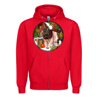 Red hampshire sow pig christmas Zipper Hoodie - LillyAllenDesigns