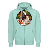 Seafoam hampshire sow pig christmas Zipper Hoodie - LillyAllenDesigns