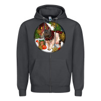 Smoke hampshire sow pig christmas Zipper Hoodie - LillyAllenDesigns