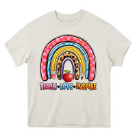 Cream teach love inspire rainbow Heavy Core Tee - Artiststas