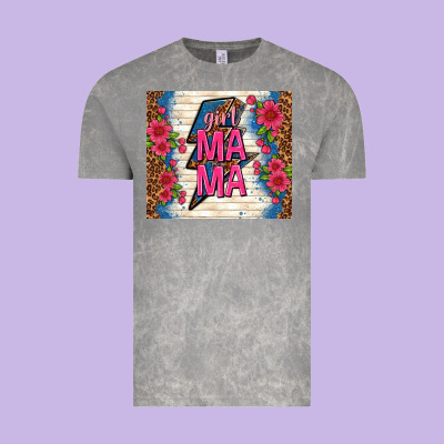 Girl Mama Thunder With Flowers Vintage Tee Designed By Tumblerdesignbyshophia