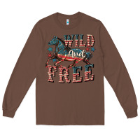 Chestnut Wild and free 4th of july Long Sleeve Tee - CowGirlArtShop