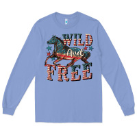 Colony Blue Wild and free 4th of july Long Sleeve Tee - CowGirlArtShop