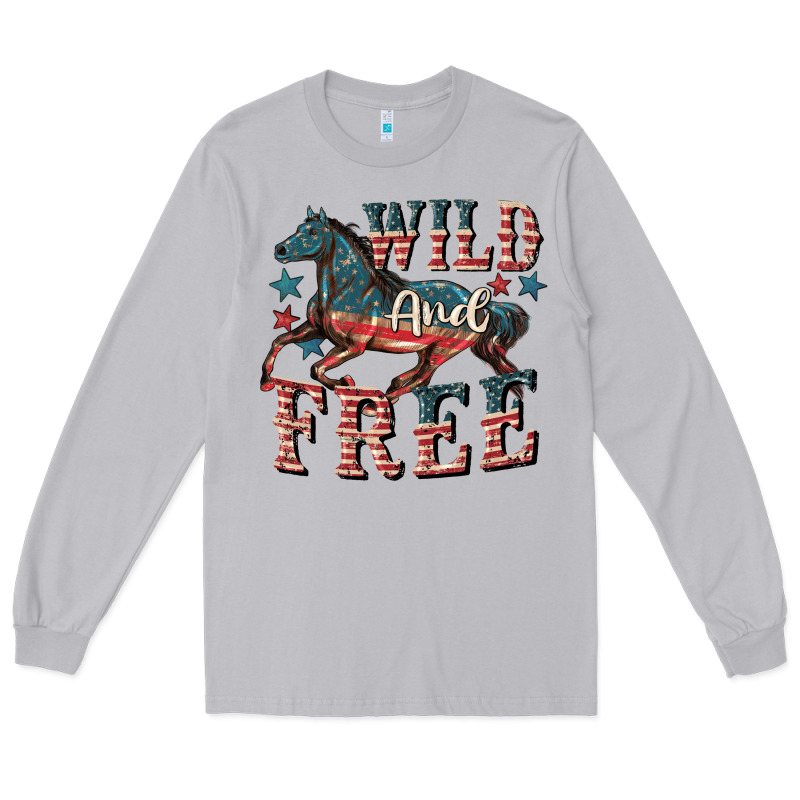 Wild And Free 4th Of July Long Sleeve Tee by CowGirlArtShop | Teevron