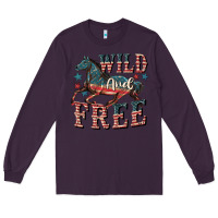 Plum Wild and free 4th of july Long Sleeve Tee - CowGirlArtShop