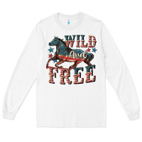 White Wild and free 4th of july Long Sleeve Tee - CowGirlArtShop