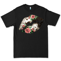 Black Cowhide And Flowers Lips Premium Tee - Bettercallsaul