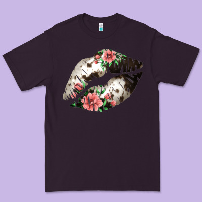 Cowhide And Flowers Lips Premium Tee Designed By Bettercallsaul