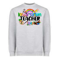 Heather Grey Kindergarten Teacher Life Heavyweight Sweatshirt - LillyAllenDesigns