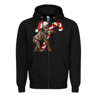 Black Christmas Candy Cane Baby Gorilla Zipper Hoodie - LillyAllenDesigns
