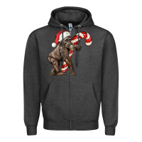 Charcoal Heather Christmas Candy Cane Baby Gorilla Zipper Hoodie - LillyAllenDesigns