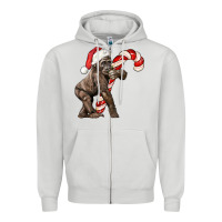 Dove Grey Christmas Candy Cane Baby Gorilla Zipper Hoodie - LillyAllenDesigns