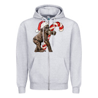 Heather Grey Christmas Candy Cane Baby Gorilla Zipper Hoodie - LillyAllenDesigns